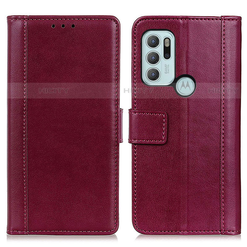 Custodia Portafoglio In Pelle Cover con Supporto N02P per Motorola Moto G60s