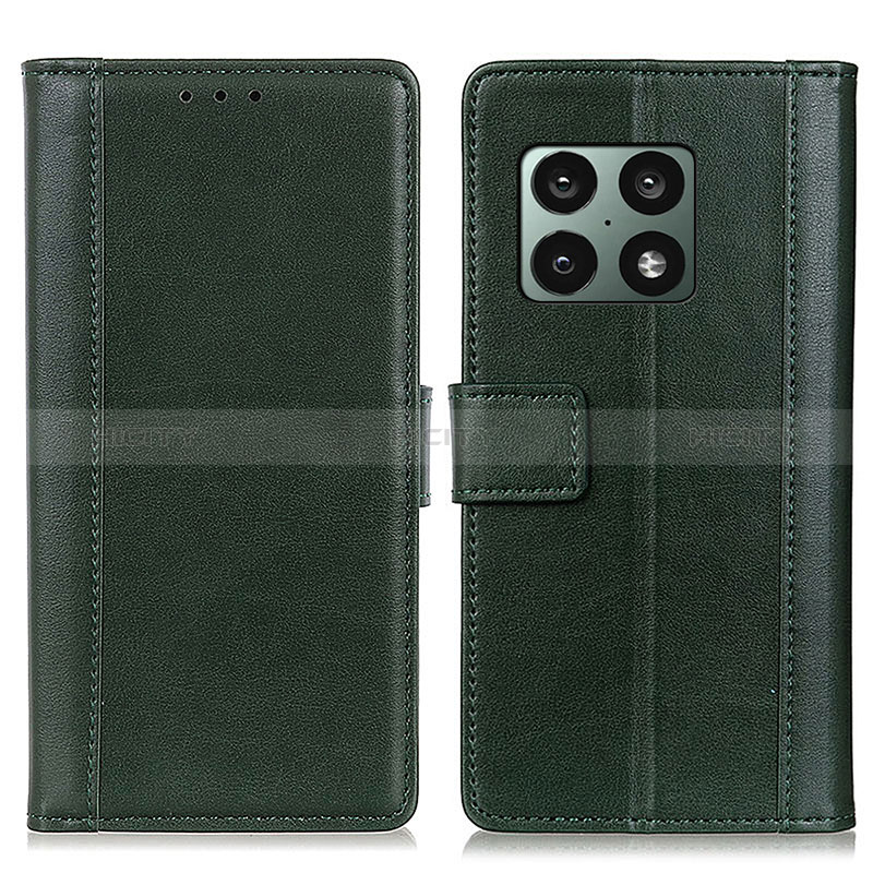 Custodia Portafoglio In Pelle Cover con Supporto N02P per OnePlus 10 Pro 5G Verde