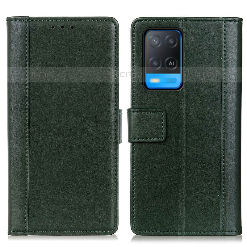 Custodia Portafoglio In Pelle Cover con Supporto N02P per Oppo A54 4G Verde