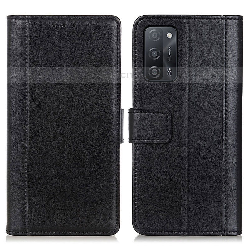 Custodia Portafoglio In Pelle Cover con Supporto N02P per Oppo A55 5G Nero