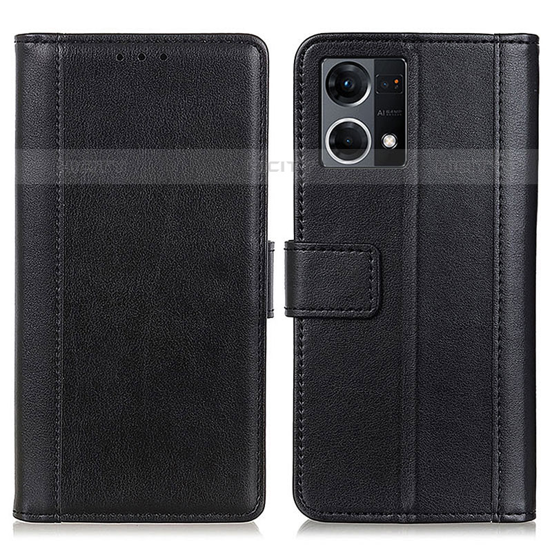 Custodia Portafoglio In Pelle Cover con Supporto N02P per Oppo F21s Pro 4G Nero