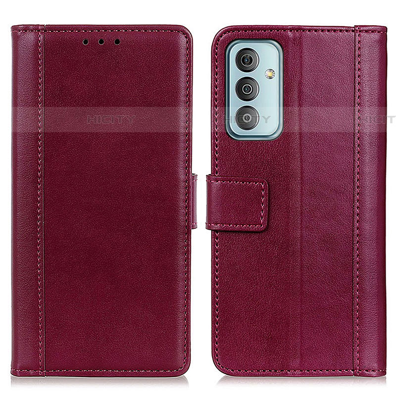 Custodia Portafoglio In Pelle Cover con Supporto N02P per Samsung Galaxy F23 5G Rosso