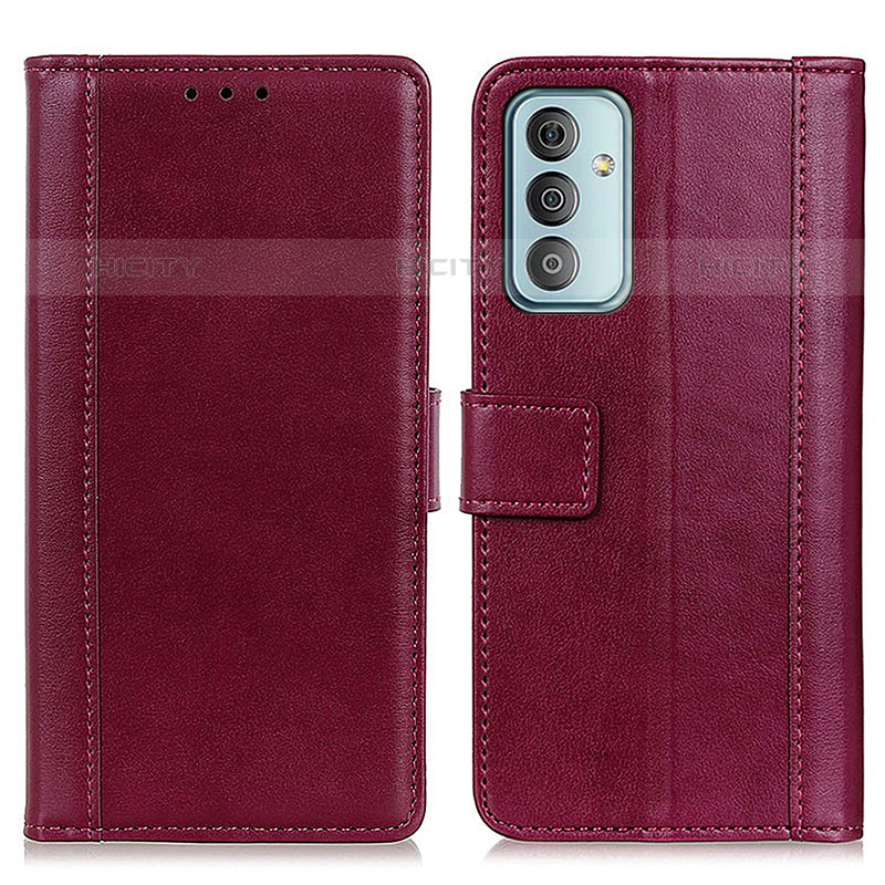 Custodia Portafoglio In Pelle Cover con Supporto N02P per Samsung Galaxy M23 5G Rosso