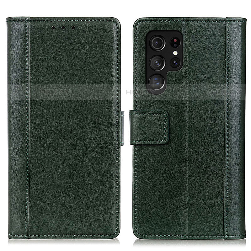 Custodia Portafoglio In Pelle Cover con Supporto N02P per Samsung Galaxy S21 Ultra 5G Verde