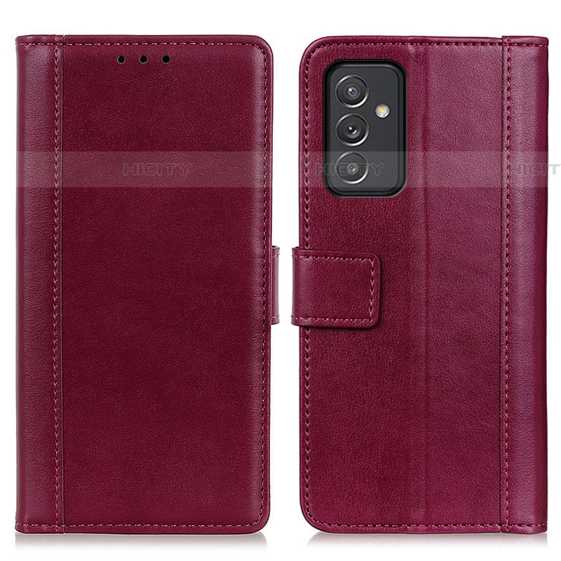 Custodia Portafoglio In Pelle Cover con Supporto N02P per Samsung Galaxy S23 FE 5G Rosso