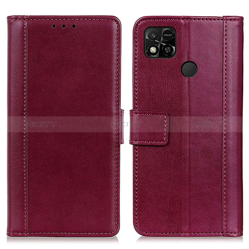 Custodia Portafoglio In Pelle Cover con Supporto N02P per Xiaomi POCO C3 Rosso