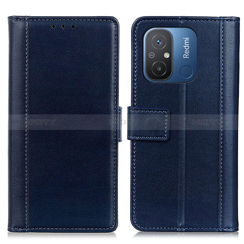 Custodia Portafoglio In Pelle Cover con Supporto N02P per Xiaomi Poco C55 Blu