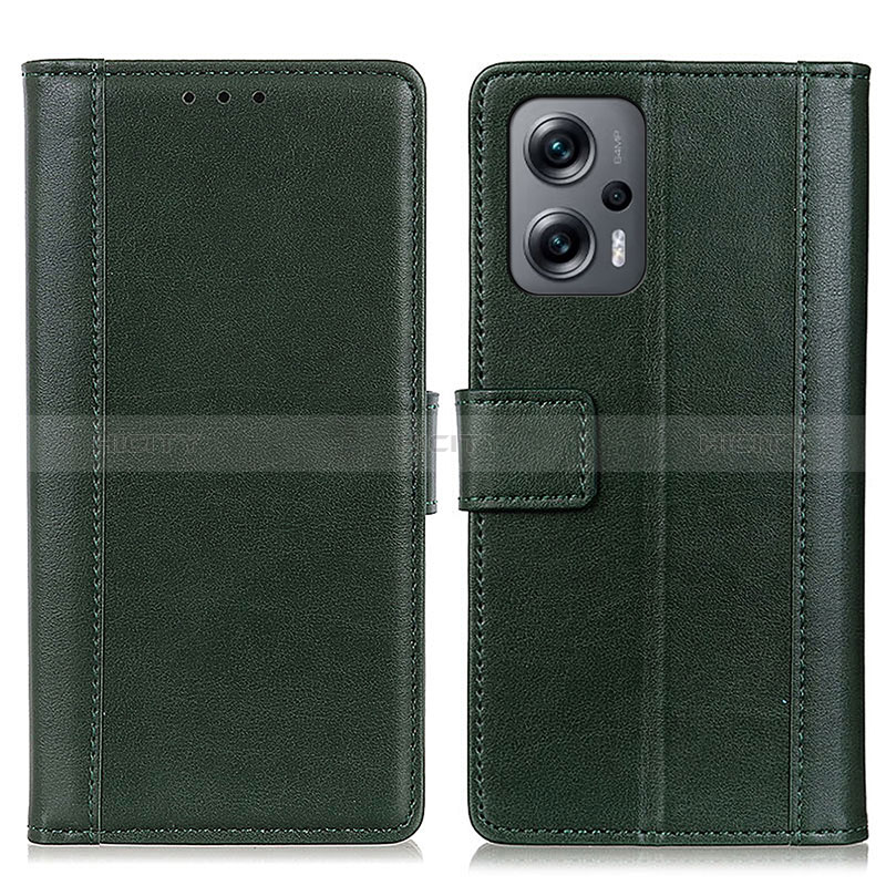 Custodia Portafoglio In Pelle Cover con Supporto N02P per Xiaomi Poco F5 5G Verde