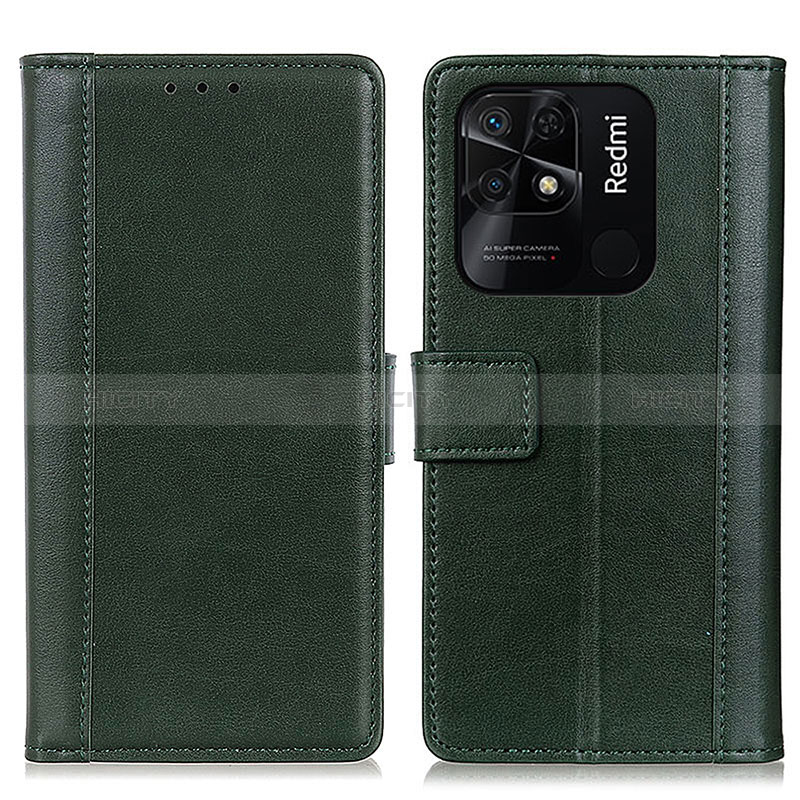 Custodia Portafoglio In Pelle Cover con Supporto N02P per Xiaomi Redmi 10 Power Verde