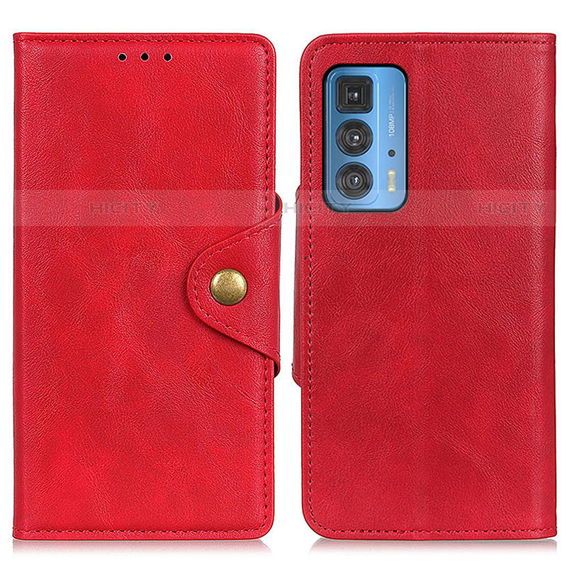 Custodia Portafoglio In Pelle Cover con Supporto N03P per Motorola Moto Edge 20 Pro 5G Rosso