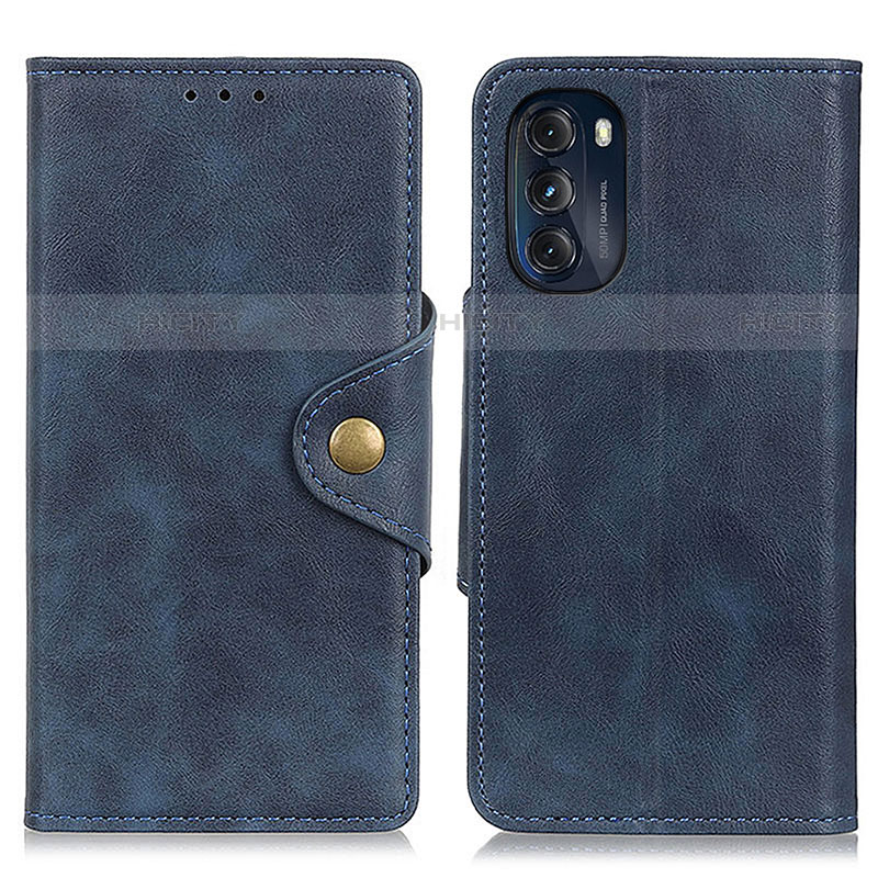 Custodia Portafoglio In Pelle Cover con Supporto N03P per Motorola Moto G 5G (2022) Blu