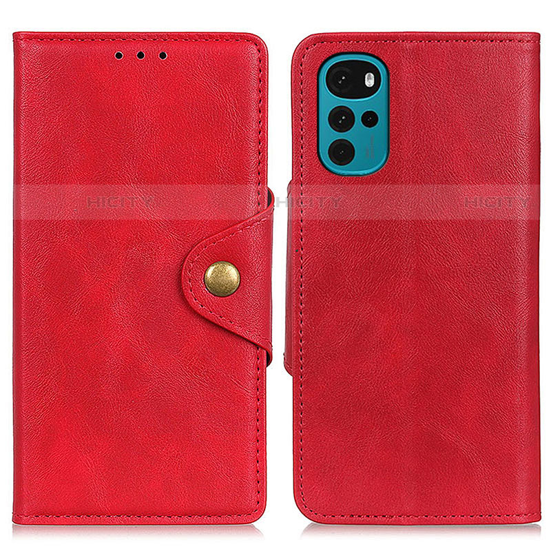 Custodia Portafoglio In Pelle Cover con Supporto N03P per Motorola Moto G22 Rosso