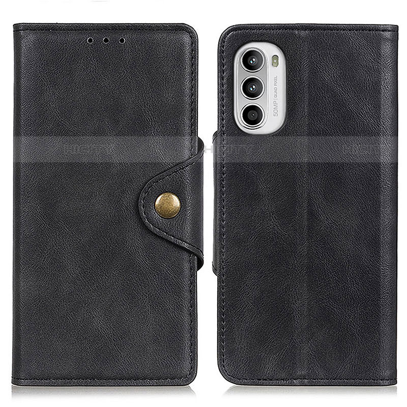 Custodia Portafoglio In Pelle Cover con Supporto N03P per Motorola Moto G71s 5G Nero