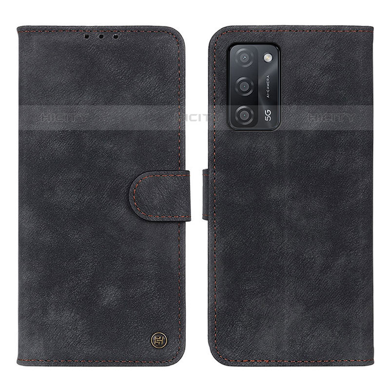 Custodia Portafoglio In Pelle Cover con Supporto N03P per Oppo A53s 5G Nero