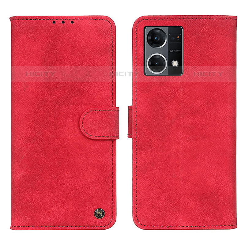 Custodia Portafoglio In Pelle Cover con Supporto N03P per Oppo F21s Pro 4G Rosso