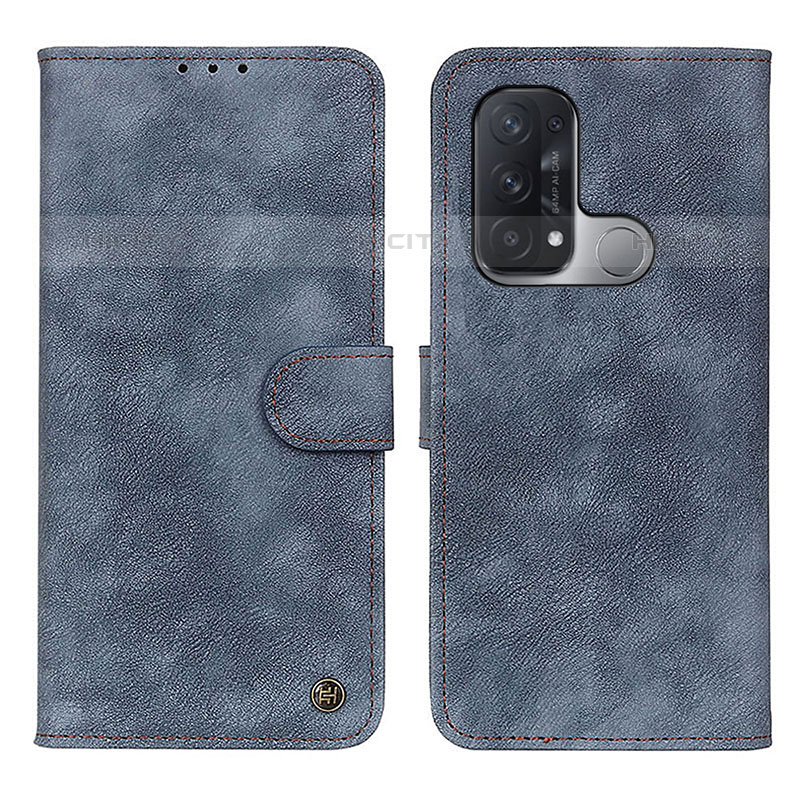 Custodia Portafoglio In Pelle Cover con Supporto N03P per Oppo Reno5 A Blu