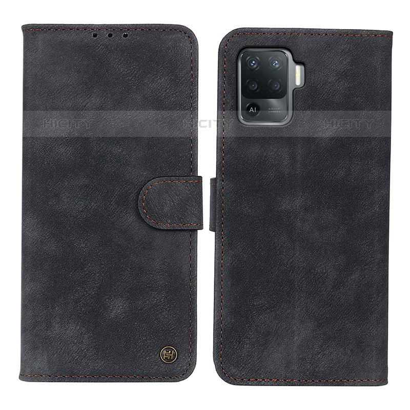 Custodia Portafoglio In Pelle Cover con Supporto N03P per Oppo Reno5 F Nero