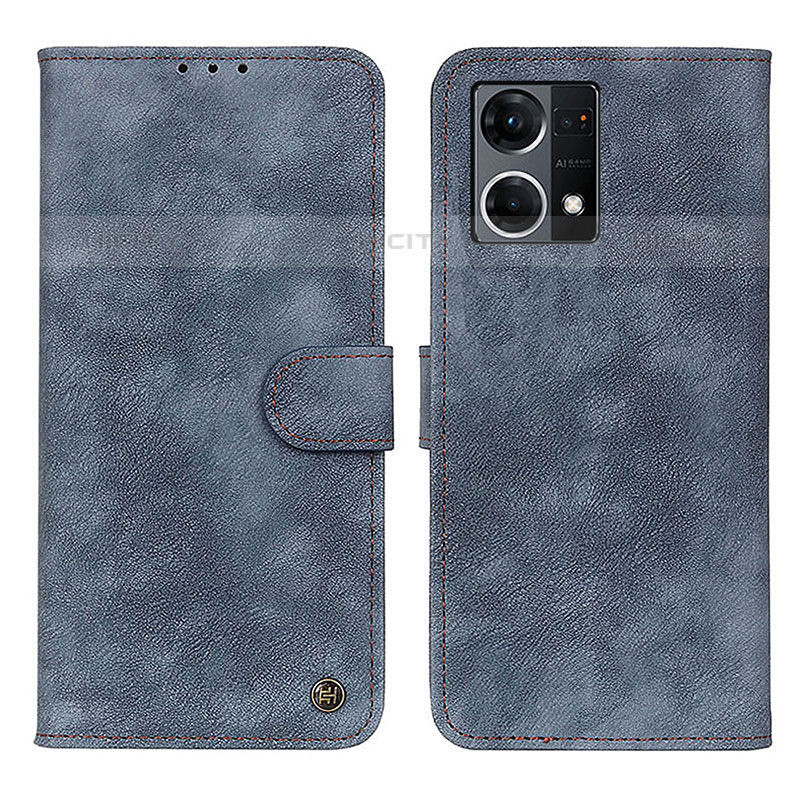 Custodia Portafoglio In Pelle Cover con Supporto N03P per Oppo Reno8 4G Blu