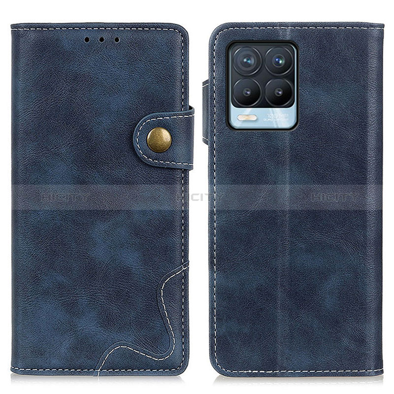 Custodia Portafoglio In Pelle Cover con Supporto N03P per Realme 8 4G Blu