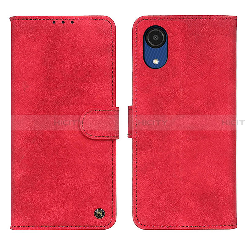 Custodia Portafoglio In Pelle Cover con Supporto N03P per Samsung Galaxy A03 Core Rosso