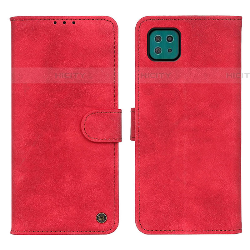 Custodia Portafoglio In Pelle Cover con Supporto N03P per Samsung Galaxy F42 5G Rosso