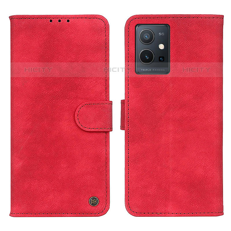 Custodia Portafoglio In Pelle Cover con Supporto N03P per Vivo iQOO Z6 5G Rosso