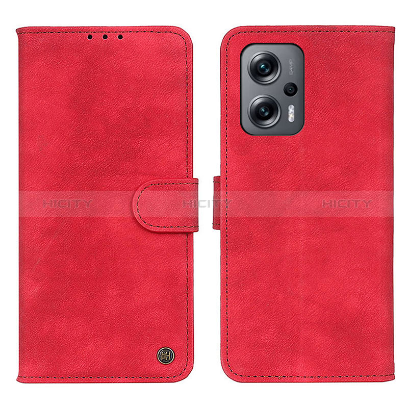 Custodia Portafoglio In Pelle Cover con Supporto N03P per Xiaomi Poco X4 GT 5G Rosso