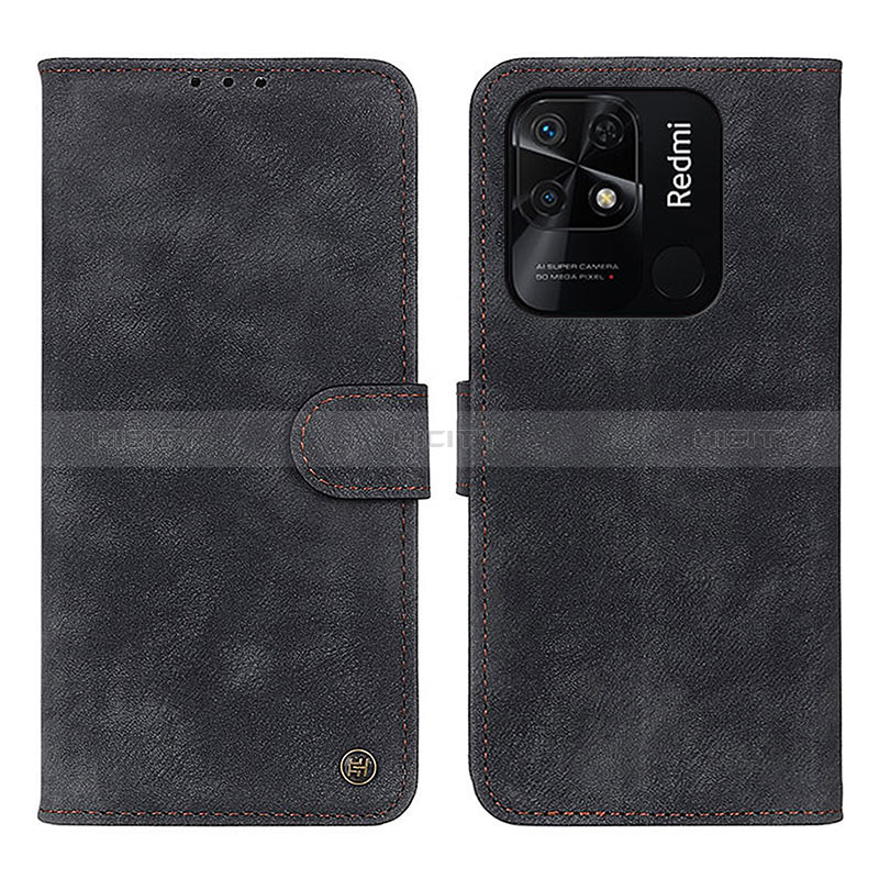 Custodia Portafoglio In Pelle Cover con Supporto N03P per Xiaomi Redmi 10 India Nero