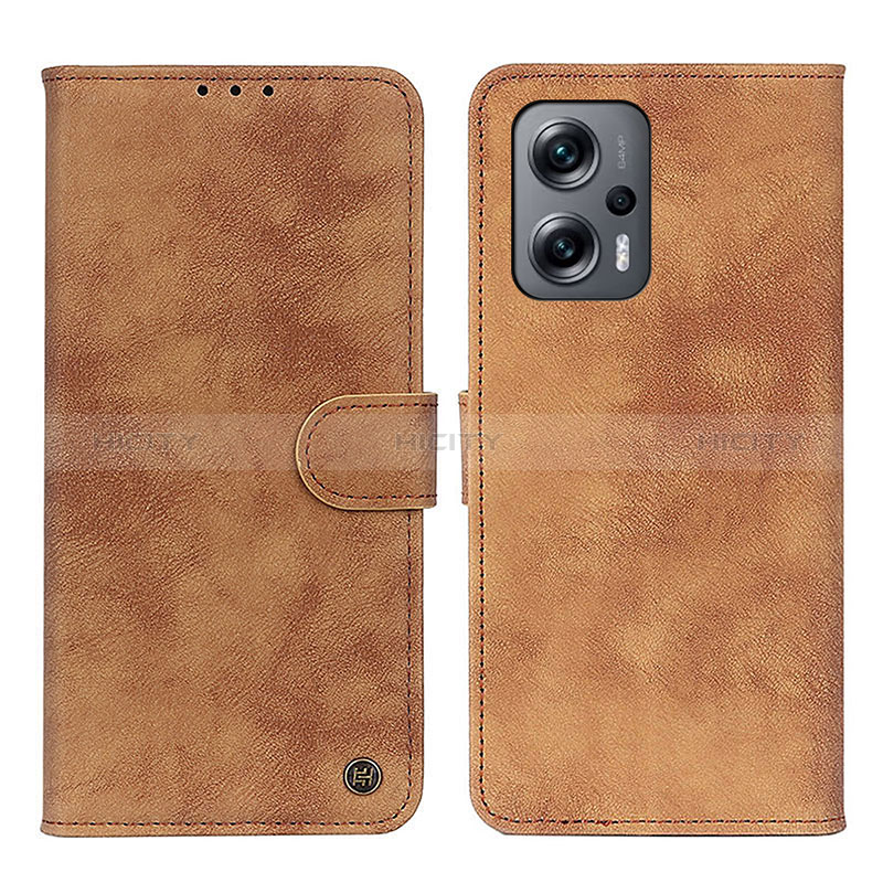 Custodia Portafoglio In Pelle Cover con Supporto N03P per Xiaomi Redmi Note 11T Pro 5G Marrone