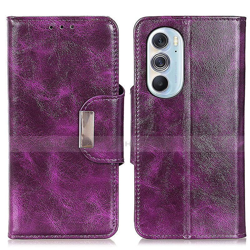 Custodia Portafoglio In Pelle Cover con Supporto N04P per Motorola Moto Edge 30 Pro 5G Viola