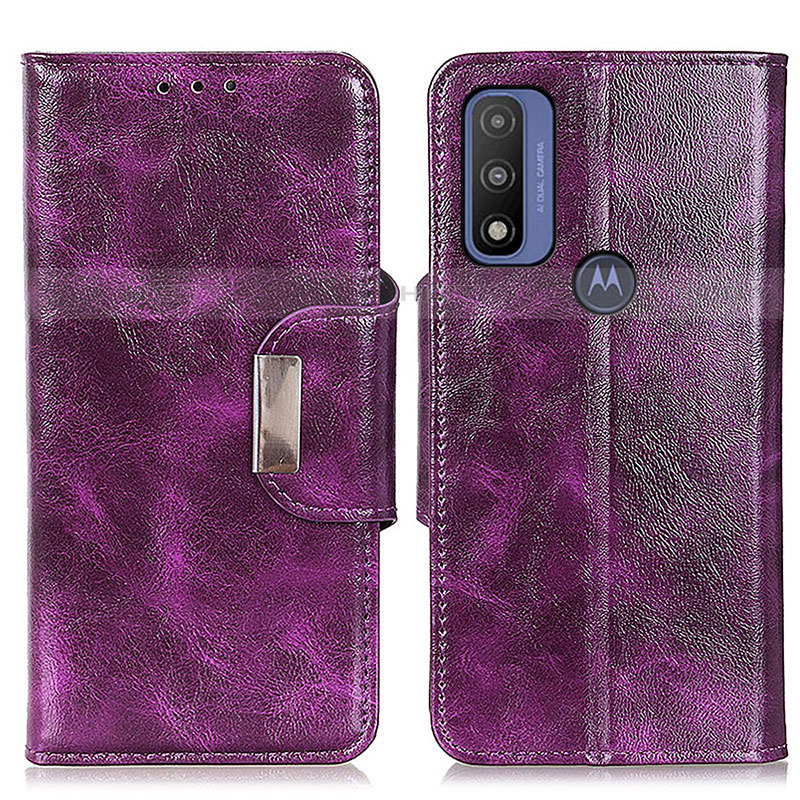 Custodia Portafoglio In Pelle Cover con Supporto N04P per Motorola Moto G Pure Viola