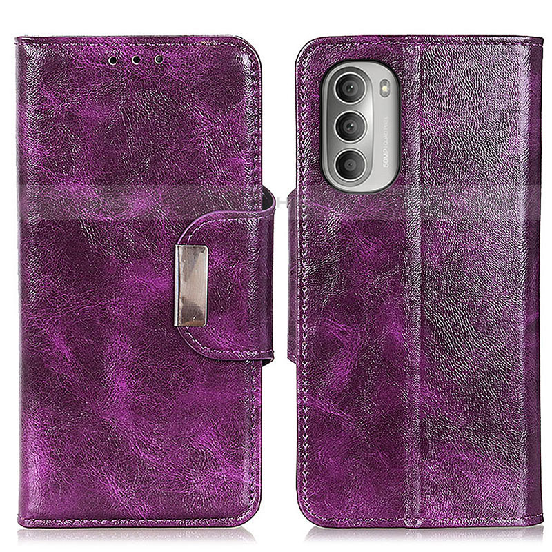 Custodia Portafoglio In Pelle Cover con Supporto N04P per Motorola Moto G Stylus (2022) 4G Viola