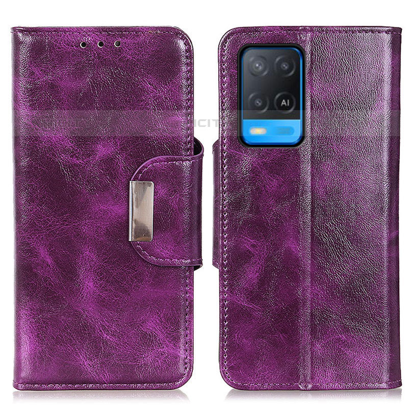 Custodia Portafoglio In Pelle Cover con Supporto N04P per Oppo A54 4G Viola