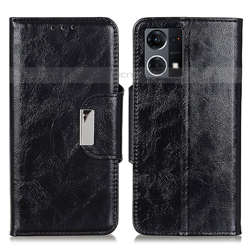 Custodia Portafoglio In Pelle Cover con Supporto N04P per Oppo F21s Pro 4G Nero