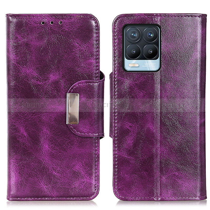 Custodia Portafoglio In Pelle Cover con Supporto N04P per Realme 8 4G Viola