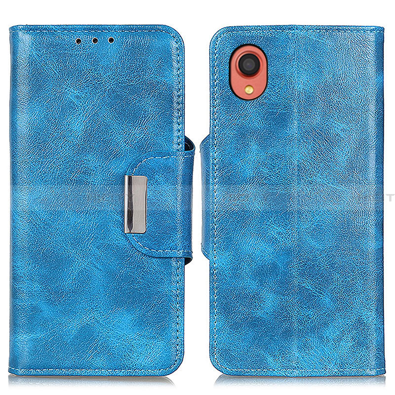 Custodia Portafoglio In Pelle Cover con Supporto N04P per Samsung Galaxy A22 5G SC-56B Cielo Blu