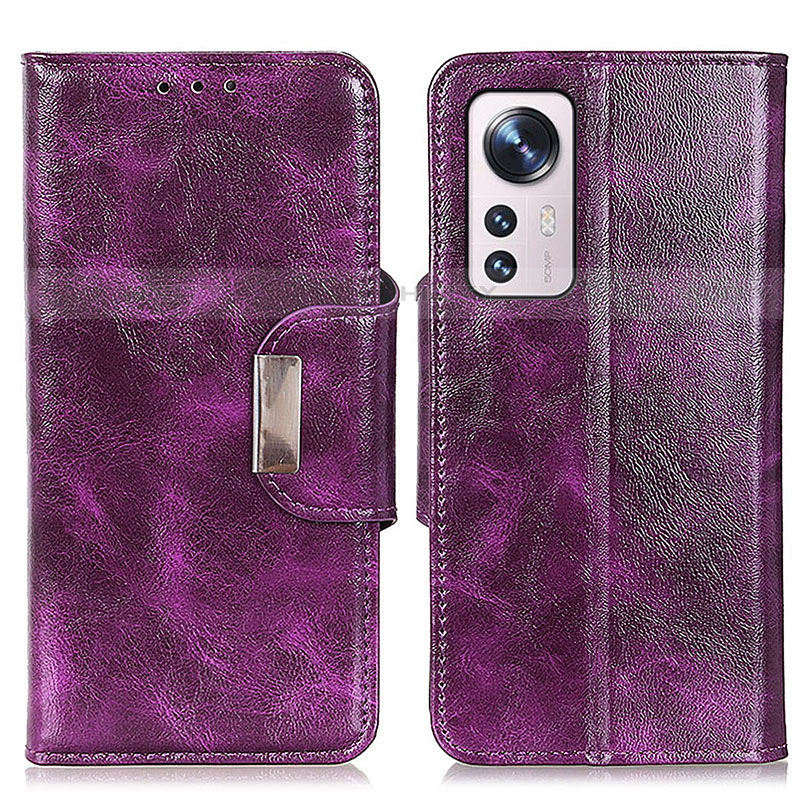 Custodia Portafoglio In Pelle Cover con Supporto N04P per Xiaomi Mi 12S Pro 5G Viola