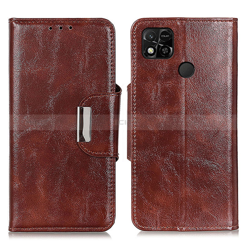 Custodia Portafoglio In Pelle Cover con Supporto N04P per Xiaomi Redmi 10A 4G Marrone