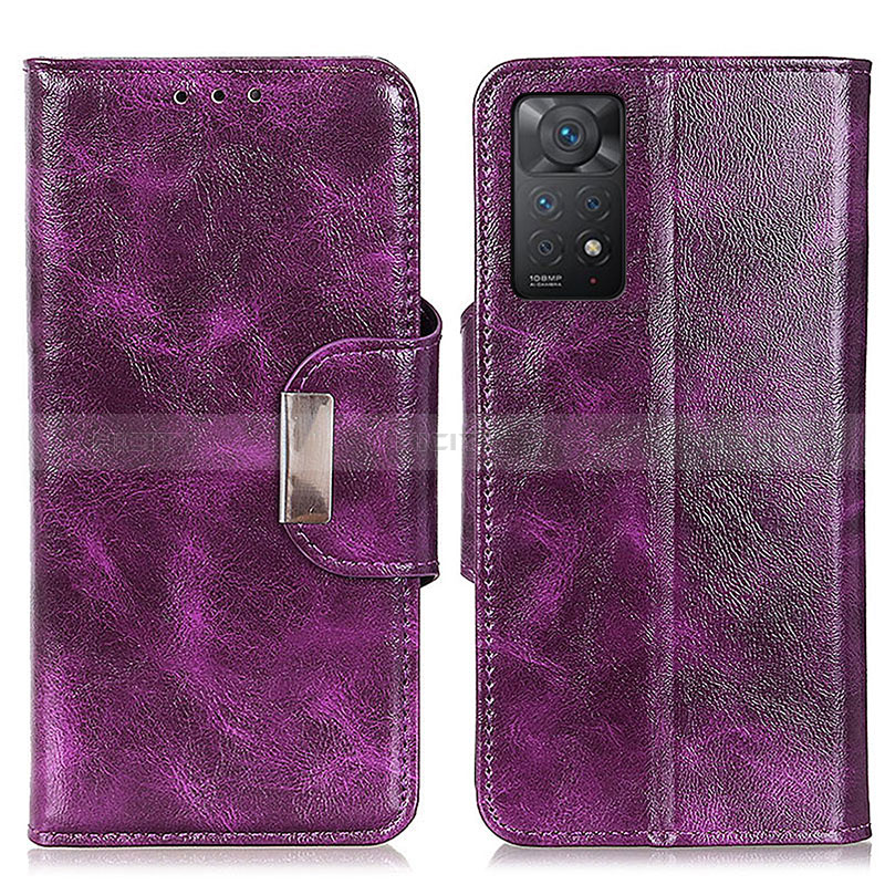 Custodia Portafoglio In Pelle Cover con Supporto N04P per Xiaomi Redmi Note 11 Pro 4G Viola