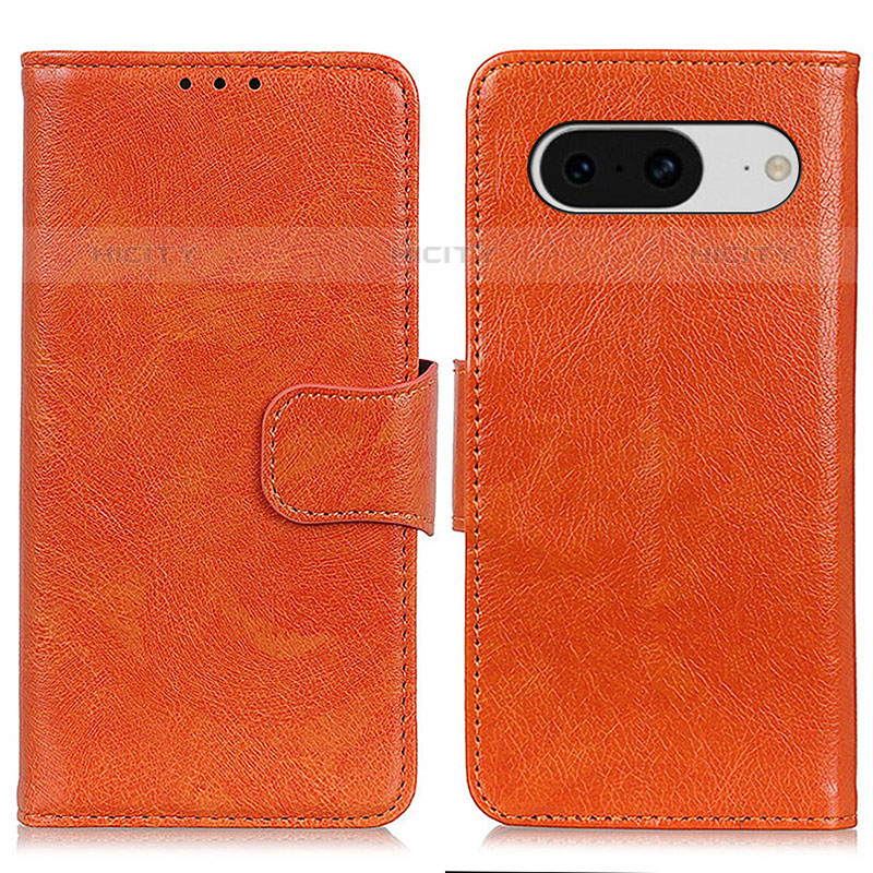 Custodia Portafoglio In Pelle Cover con Supporto N05P per Google Pixel 8 5G Arancione