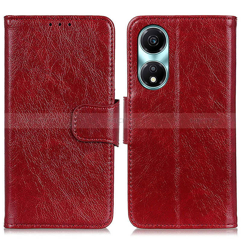 Custodia Portafoglio In Pelle Cover con Supporto N05P per Huawei Honor X5 Plus Rosso