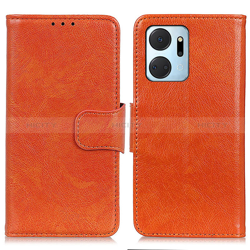 Custodia Portafoglio In Pelle Cover con Supporto N05P per Huawei Honor X7a Arancione