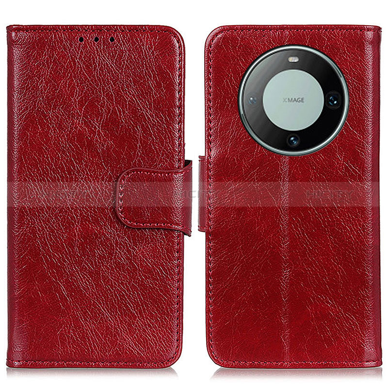 Custodia Portafoglio In Pelle Cover con Supporto N05P per Huawei Mate 60 Pro Rosso