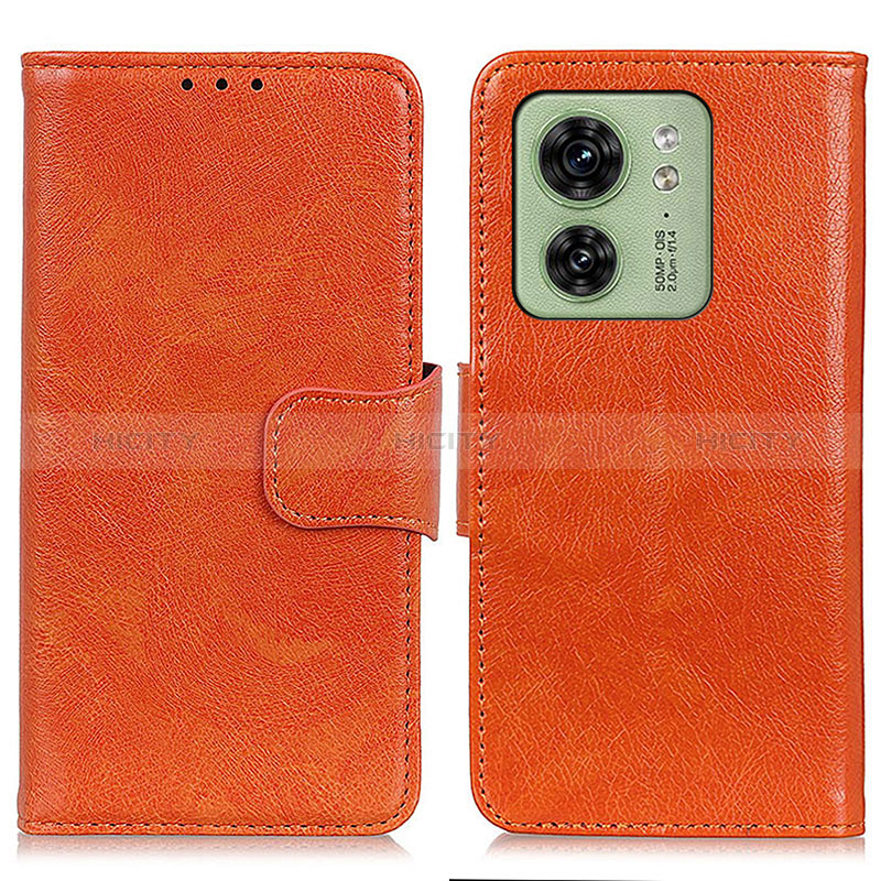 Custodia Portafoglio In Pelle Cover con Supporto N05P per Motorola Moto Edge (2023) 5G Arancione