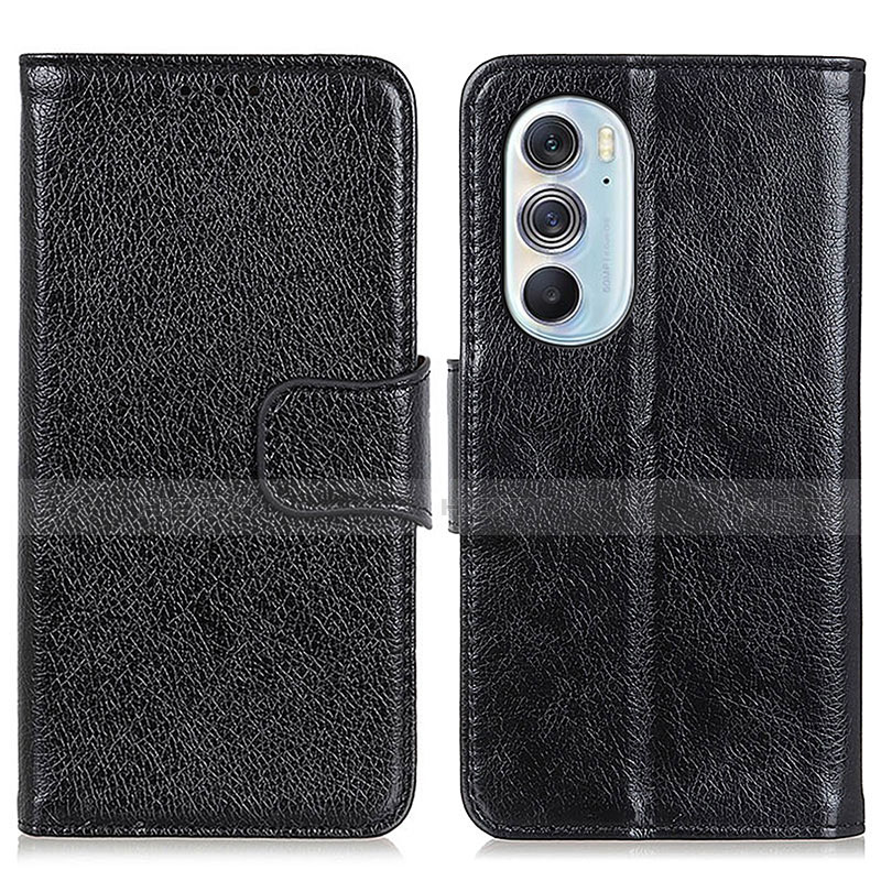 Custodia Portafoglio In Pelle Cover con Supporto N05P per Motorola Moto Edge 30 Pro 5G Nero