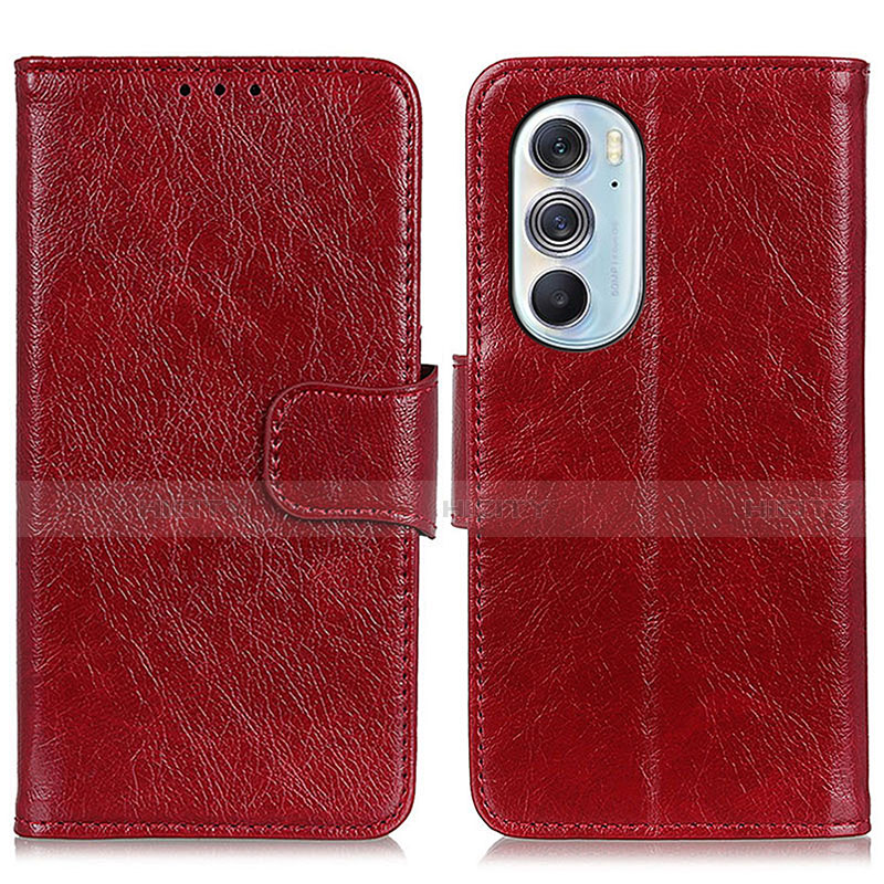 Custodia Portafoglio In Pelle Cover con Supporto N05P per Motorola Moto Edge 30 Pro 5G Rosso