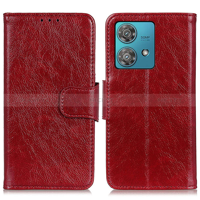 Custodia Portafoglio In Pelle Cover con Supporto N05P per Motorola Moto Edge 40 Neo 5G Rosso