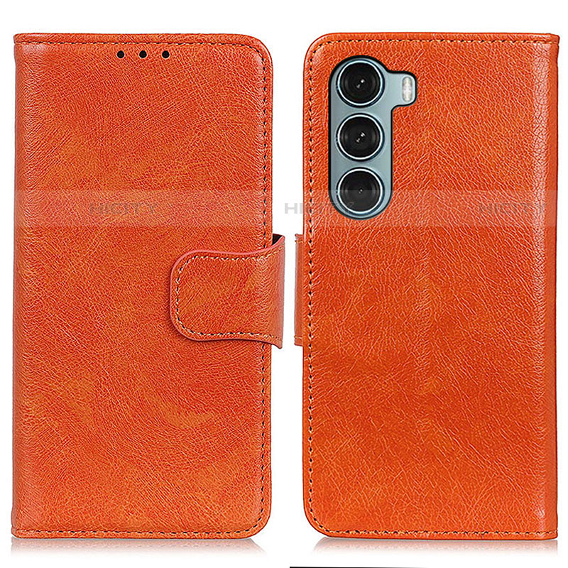 Custodia Portafoglio In Pelle Cover con Supporto N05P per Motorola Moto Edge S30 5G Arancione