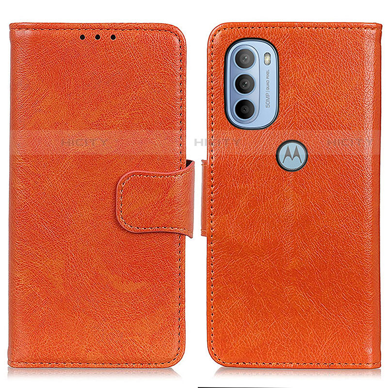 Custodia Portafoglio In Pelle Cover con Supporto N05P per Motorola Moto G41 Arancione