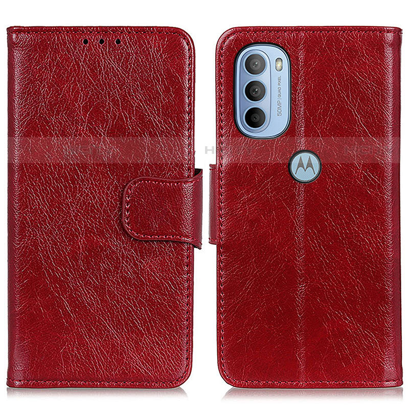 Custodia Portafoglio In Pelle Cover con Supporto N05P per Motorola Moto G41 Rosso